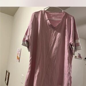 Men's Pink V-Neck Shirt